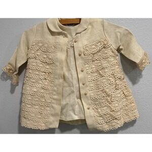 Vintage Toddler Cream Suzy Brooks Dress Peri Wolfman Design Lace Pictures READ